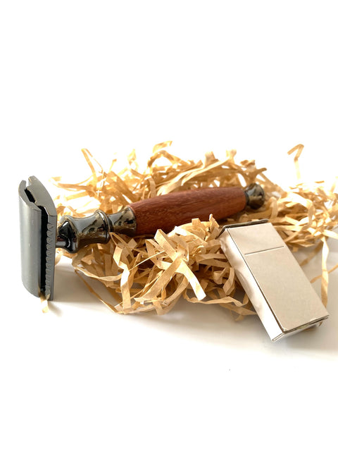 Edler Rasierhobel mit Holzgriff aus Palisander
