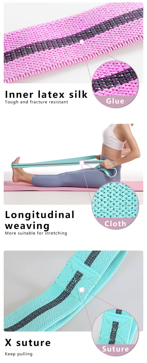 3er Set Fitnessband für Workouts (lang)