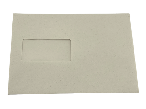 Couvert C5 natur mit Fenster links aus Zuckerrohrpapier