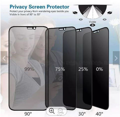iPhone Privacy Panzer Glas Schutzfolie - Vollbild und Anti-Spy