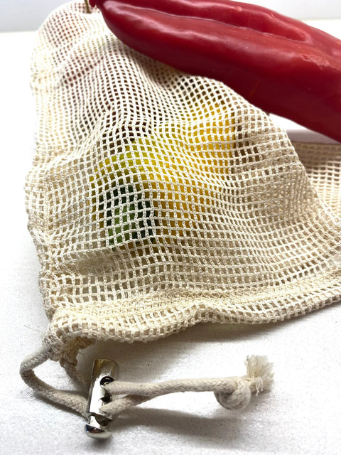 Eco Mesh Bag (set de 3) en coton bio | Sac réutilisable | Sac en filet