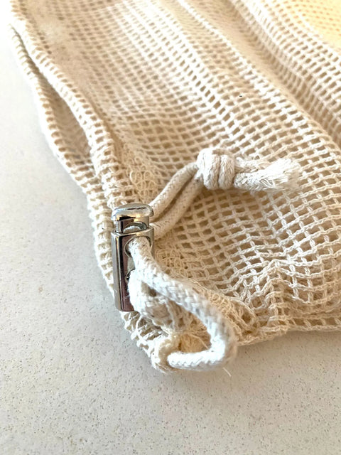 Eco Mesh Bag (set de 3) en coton bio | Sac réutilisable | Sac en filet