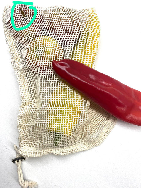 Eco Mesh Bag (set de 3) en coton bio | Sac réutilisable | Sac en filet
